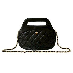 Seal No. 1 CHANEL Matelasse Coco Mark Lambskin 2-Way Handbag/Shoulder Bag, Bl...
